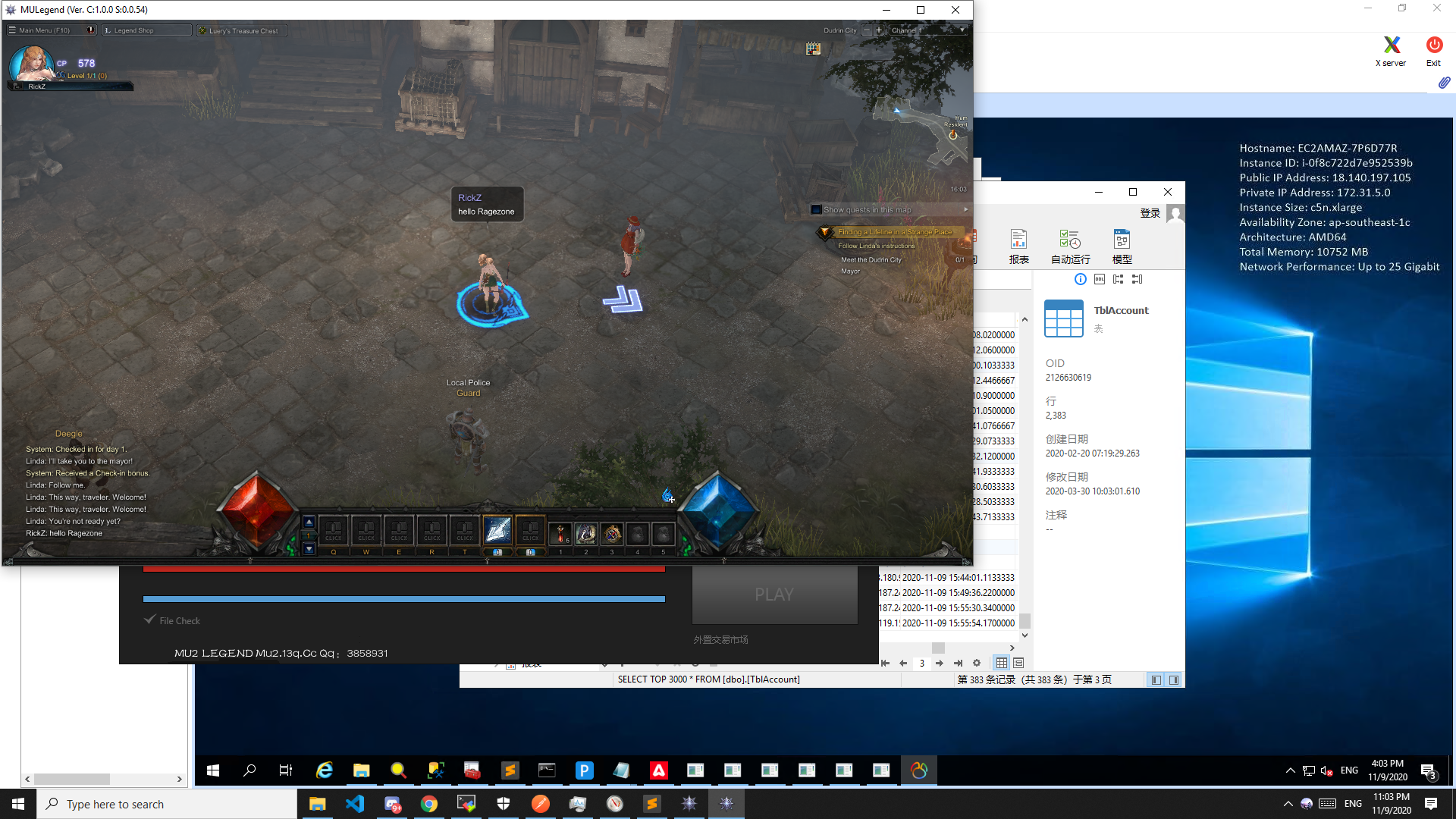 Live server, launcher and SQL accounts